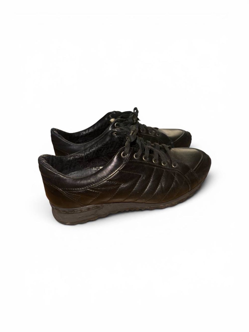 Baldinini Men’s Black Leather Lace-Up Sneakers